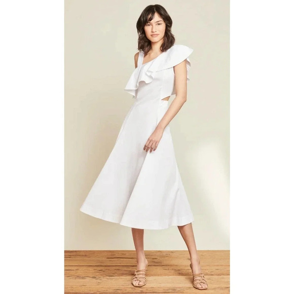 Veronica Beard Dresses & Skirts - Veronica Beard NWT Beilla One Shoulder White Dress Women’s 14
